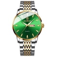 thumbnail image 2 of Resicozy Mens Watch Men’s Quartz Watch Stainless with Date Window for Business Work Sport Casual Elegant Gifts Green with Silver and Gold Band, 2 of 4
