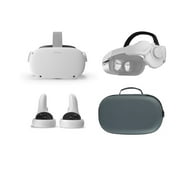 2021 Meta Oculus Quest 2 All-In-One VR Headset, Touch Controllers, 128GB SSD, 1832x1920 up to 90 Hz Refresh Rate LCD, Glasses Compatible, 3D Audio, Mytrix Head Strap, Carrying Case