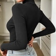 thumbnail image 6 of Wenini Women's Solid Color Turtleneck Ribbed Knit Sweater Slim Long Sleeve Pullover Top Trendy Base Layer Top, 6 of 7