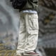 thumbnail image 4 of Pantalones de trabajo rectos de tubo para hombre, holgados, con cremallera y bolsillo, estilo retro, informales, largos, 4 of 8