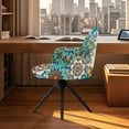thumbnail image 3 of Xoenoiee Boho Mandala Hummingbird Print Dining Room Chair Cover Velvet Curved Accent Chair Cover Armchair Cover Wingback Chair Protector Office Chair Cover for Kitchen Living Room, 3 of 7