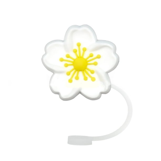 Hot Sale!Plant Cartoon Straw Cover Straw Cap Silicone Dustplug Flower Party Straw Decoration