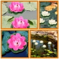 thumbnail image 3 of 6 piezas de espumas flotantes artificiales de flor de loto, adornos de loto realistas para estanque, 3 of 6
