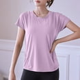thumbnail image 5 of Women's T-Shirts Open Back Short Sleeve Crop Top Loose Athletic Yoga Workout Casual Crop Tee for Fitness and Everyday Wear, 5 of 8