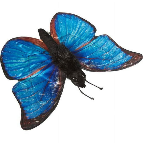 Sunny Toys NP8244 14 In. Butterfly - Butterfly Blue Morpho, Animal Puppet