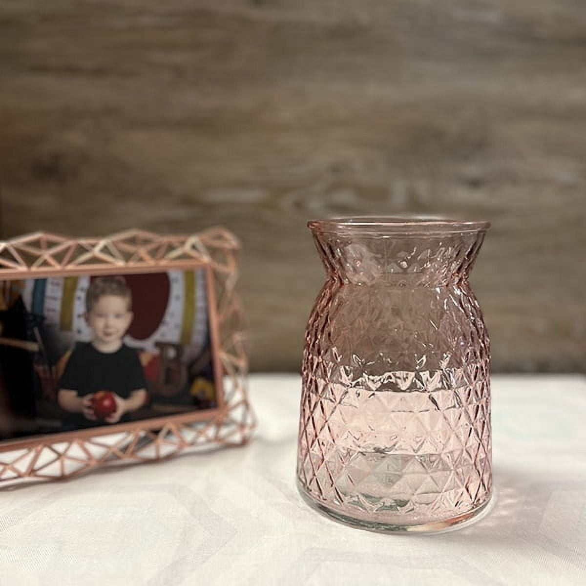 Mainstays Decorative Tabletop Glass Vase, 6", Pink