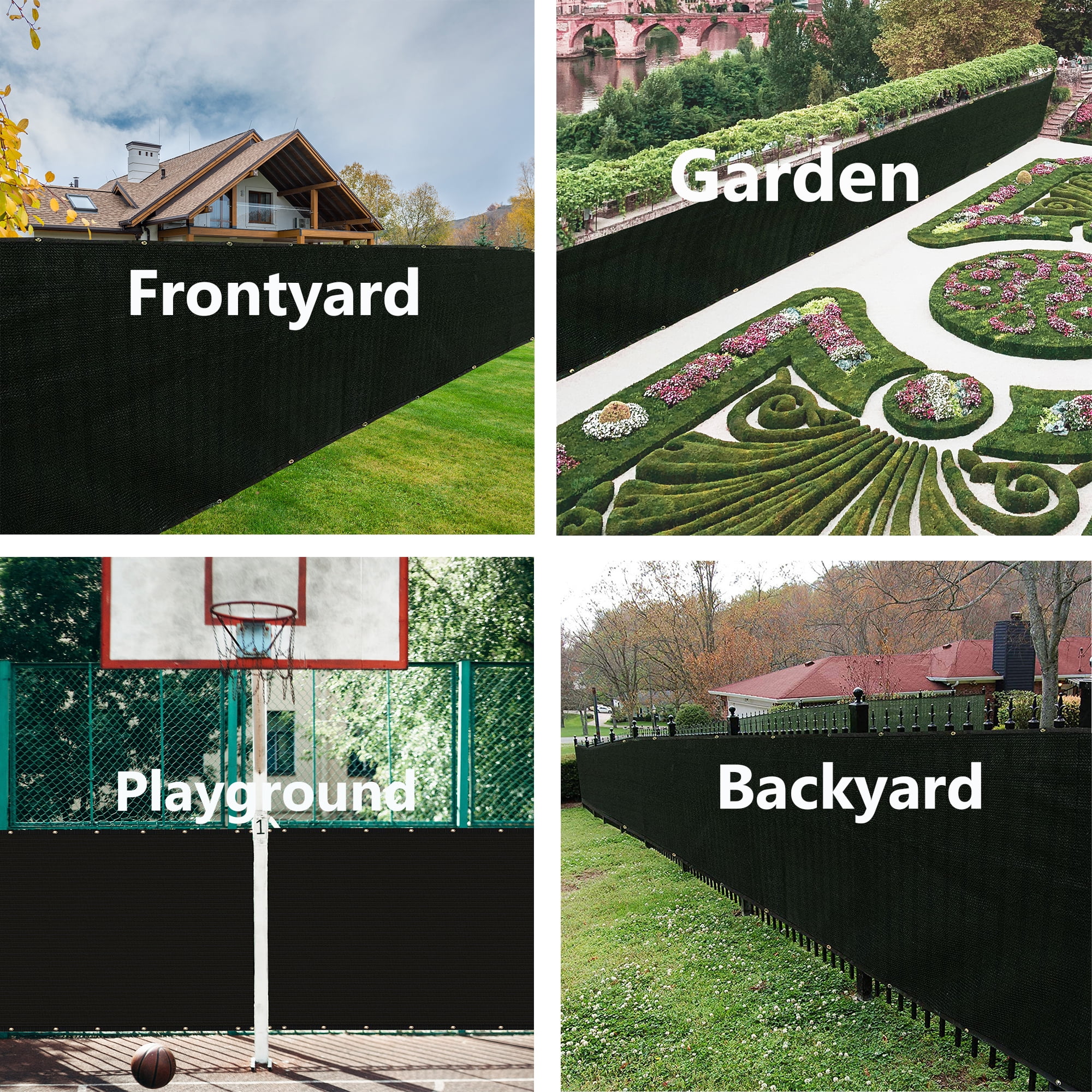 Bibana 6ft x 50ft Privacy Fence Screen Windscreen Shade Cloth for Garden and Balcony - Black