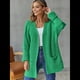thumbnail image 5 of Suéter de Larga para Mujer, Abrigo Holgado de Punto , Cárdigan Abierto, Abrigo con Bolsillos. Verde XL, 5 of 7