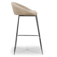 thumbnail image 5 of Set of 2 Ayana Beige Boucle Backless Counter Stool with Black Iron Legs, 5 of 7