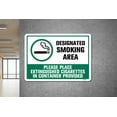 thumbnail image 4 of BTFSigns 8x6 Inches Designated Smoking Area Aluminum Signs Place Extinguished Cigarettes In Container Provided Metal Warning Sign, 4 of 7