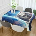 thumbnail image 5 of Space Cat Rectangle Tablecloth Waterproof Polyester Table Clothative Stain Resistant & Wrinkle Resistant Washable Table Cover for Dining Table/Party/Camping 60x120 Inch Decor Gift, 5 of 7
