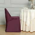 Efavormart 40PCS Burgundy Linen Polyester Folding Chair Cover Dinning ...