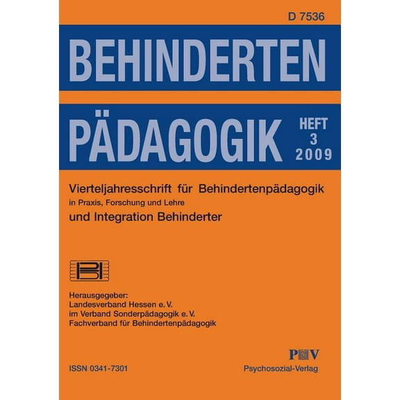 Vierteljahresschrift Fur Behindertenpadagogik Und Integration Behinderter in Praxis, Forschung Und Lehre (Paperback)