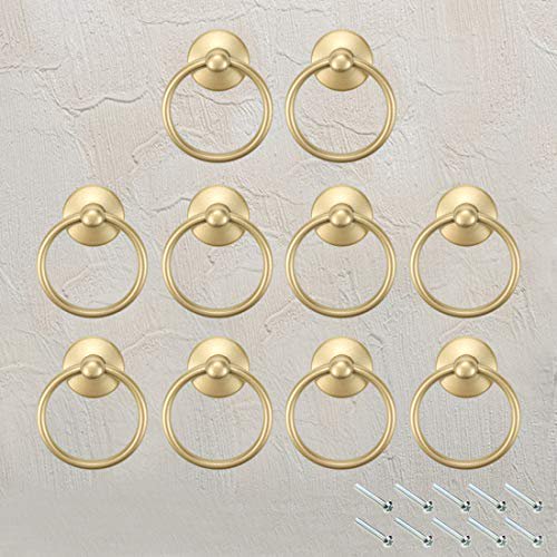 FarBoat 10Pcs Ring Pulls Handles Ring Knobs Metal for Dresser