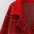 thumbnail image 6 of Lovskoo 2024 Long Cardigans for Women Trendy Long Sleeve Plaid Knit Coat Cardigan with Pockets Versatile Sweater Warm Jacket Red, 6 of 9