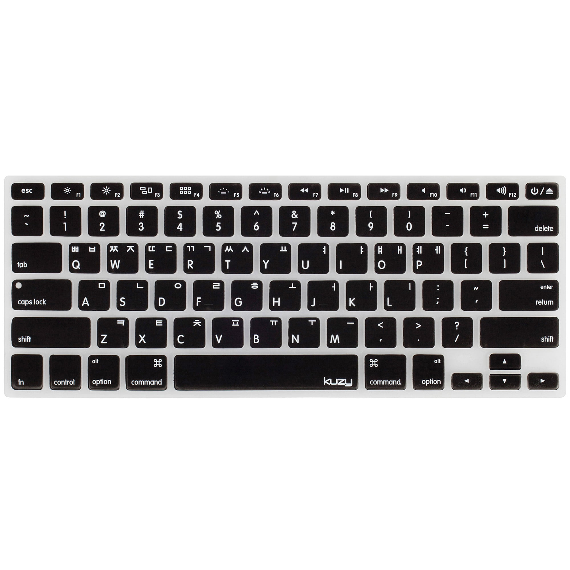 Korean Orange Transparent Keyboard Sticker for Mac or Centered Windows keyboards 