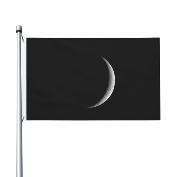 Crescent Moon Flag Double Sided Printed 3x5 Ft Flag Banner Suitable For Yard Outdoor Party Decorative