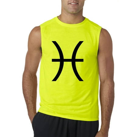 New Way 959 - Men's Sleeveless Pisces Symbol Zodiac Sign The Fish 2XL Safety