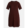 thumbnail image 6 of Time and Tru Women's Seamed Mini Dress with Short Sleeves, Sizes XS-XXXL, 6 of 6