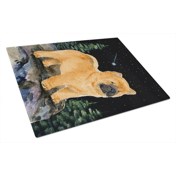 Caroline's Treasures Starry Night Chow Chow Glass Cutting Board Large
