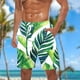 thumbnail image 2 of Mens Pantalones Cortos Cintura Elástica con Bolsillos Pantalones Cortos de Impresión de la Moda Casual, Pantalones de Playa de Cintura Elástica con Bolsillos, Poliéster, 2 of 5