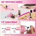 thumbnail image 5 of WORKPRO Pink 18-Piece Cordless Electric Screwdriver Tool Set with Rotatable Handle, LED Light, Chrome Vanadium Steel, Portable Toolbox, 5 of 19