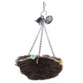 thumbnail image 3 of Nido de paja para loros, columpio colgante con cascabeles (27 x 20 cm), 3 of 11
