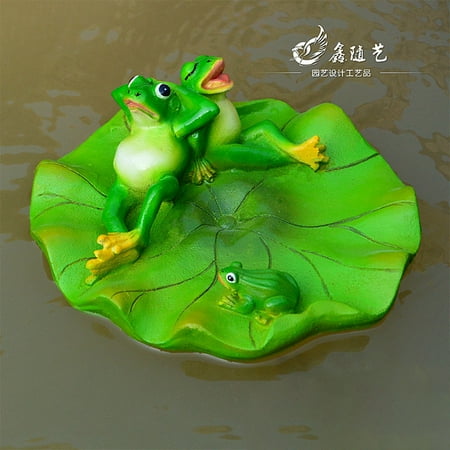 Garden Ornaments And Statues Redcolurful Garden Outdoor Lawn Pool Floating Frog Model Sculpture Ornament Decor Resin Toy Color:A floating frog ()