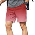 thumbnail image 3 of Xcmzpl Men's Swim Trunks Quick Dry Beach Shorts with Pockets Gradient Drawstring Elastic Waist Bermuda Shorts Baggy Slit Hem Hiking Shorts, 3 of 7
