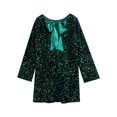 thumbnail image 1 of Minivestido HOCANDY con lentejuelas brillantes, manga larga sin espalda, verde, 1 of 5