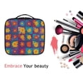 thumbnail image 6 of FORMRS Travel Makeup Bag Large Capacity Train Case Cosmetic Organizer with Adjustable Dividers, Colorful Checkered Daisy, 6 of 8