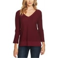 thumbnail image 2 of Vince Camuto Womens Woven Hem Pullover Blouse, Red, XX-Small, 2 of 2
