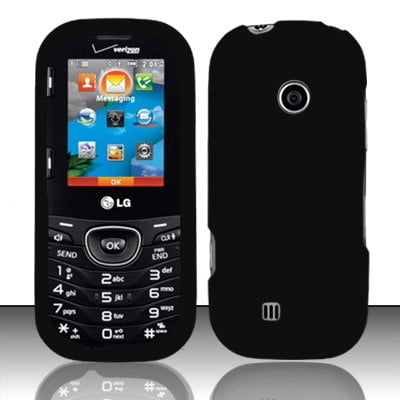 Cosmos Combo - Hard Rubberized Case + Charger Combo for LG Cosmos 2 VN251 - Black