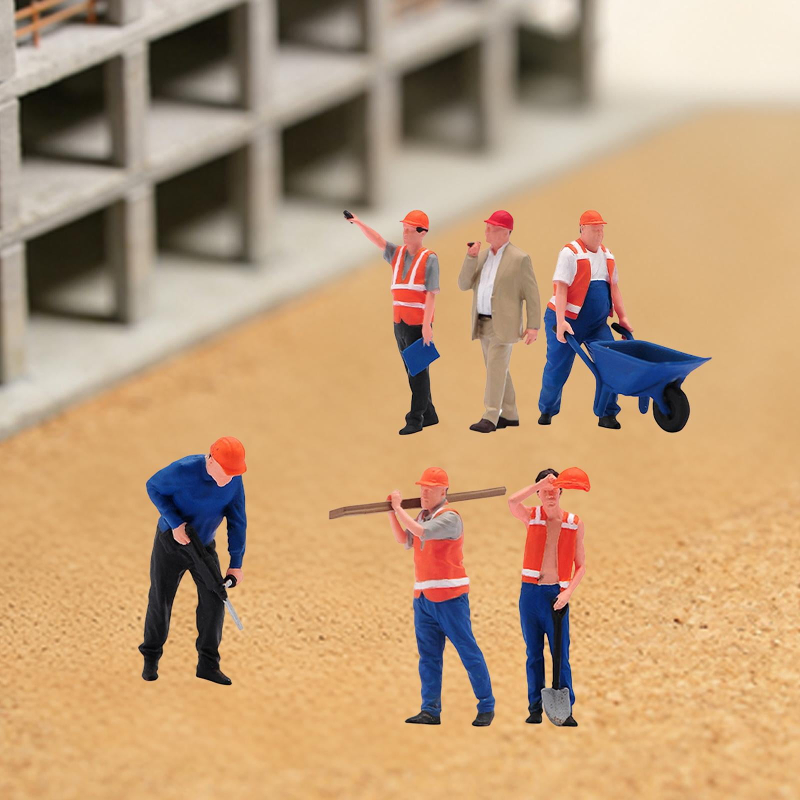 6 Pieces Miniature Figures Model Simulation Diorama Figure Resin Material for Collectors Home Display