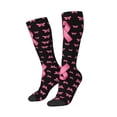thumbnail image 2 of Womens Breast Cancer Ribbon Dragonfly Knee High Socks Comfy Thermal Boot Long Socks, 2 of 7