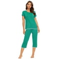 thumbnail image 4 of MINTLIMIT Ensembles de Pyjama Unis Hauts à Manches Courtes et Pantalons Capri pour Femmes, 4 of 5