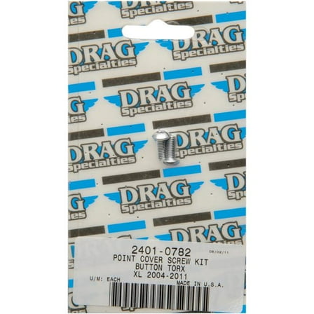Drag Specialties 2401-0782 Point Cover (Button-Head Torx) Chrome Socket-Head Bolt Set - Knurled