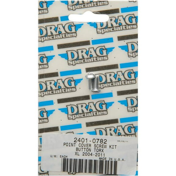 Drag Specialties 2401-0782 Point Cover (Button-Head Torx) Chrome Socket-Head Bolt Set - Knurled