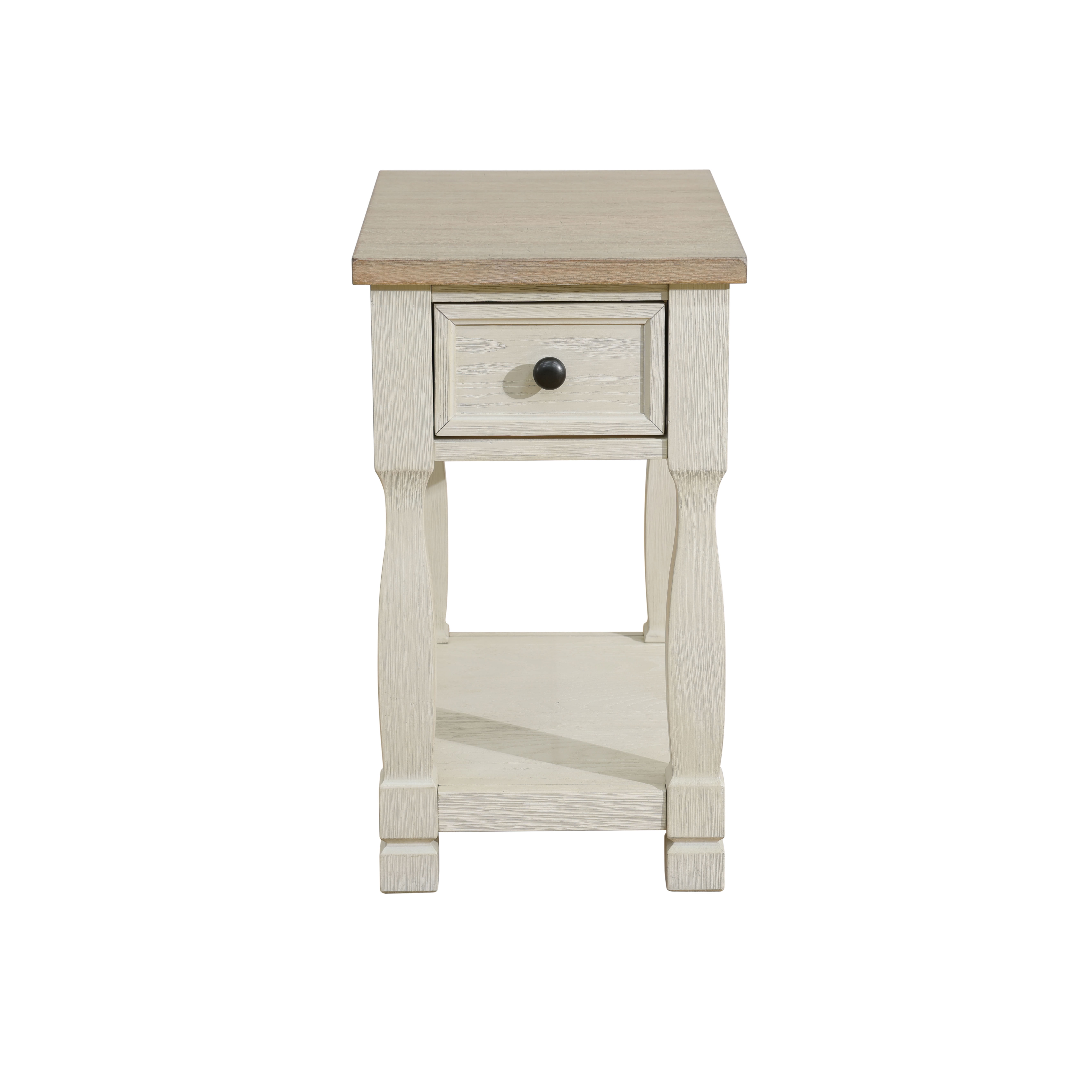 MAYEERTY Solid Wood Side Table with Drawer & Open Shelf, Rustic End Table Nightstand with Storage, for Living Room, Bedroom, Small Spaces