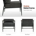 thumbnail image 2 of MCombo Set of 2 Modern Accent Chairs, Armchair with Upholstered Cushion, Leathaire Fabric Lounge Chairs for Living Room 4748（Grey）, 2 of 9