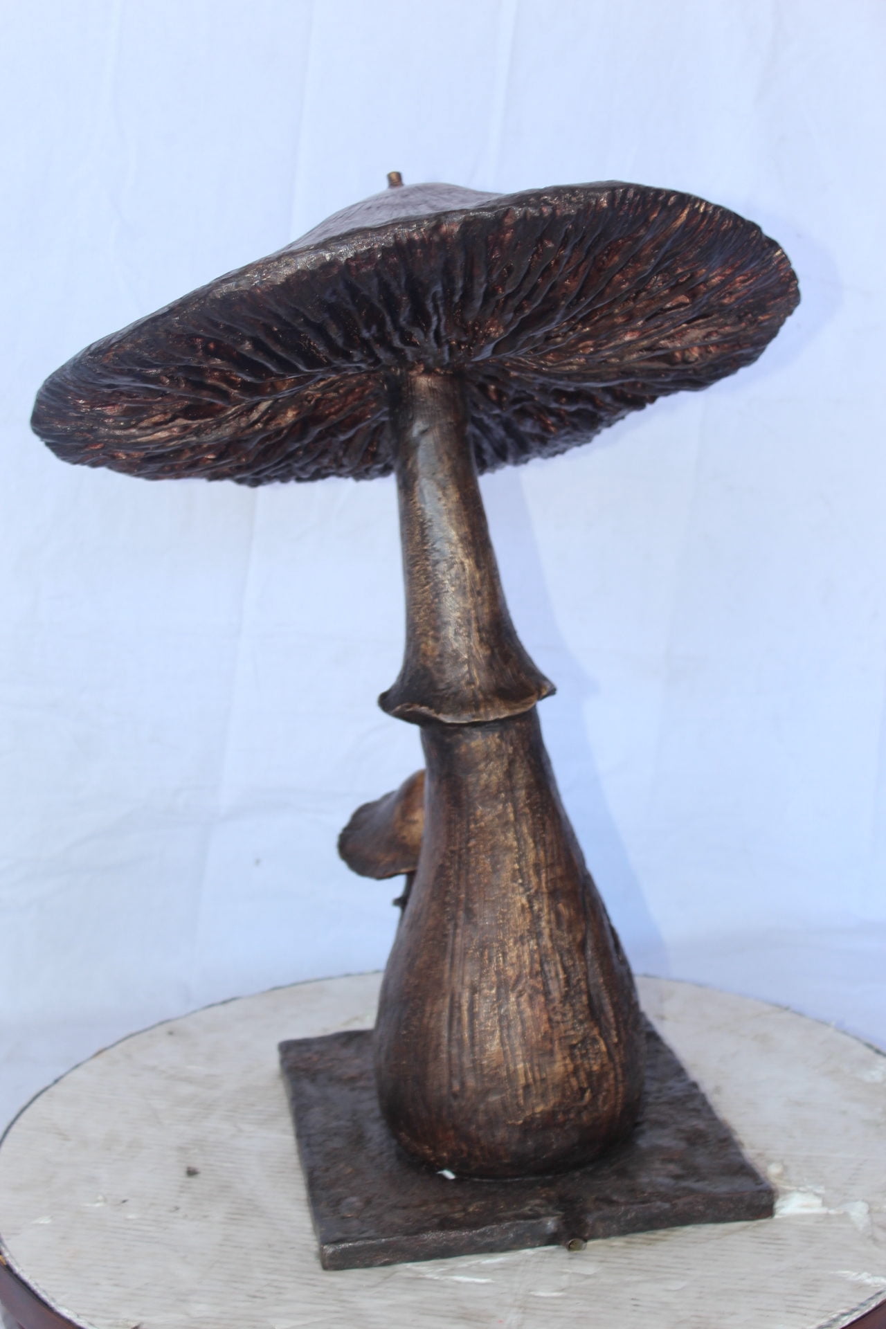Nifao Leaning Mushroom Outdoor Fountain Statue, Bronze Garden Water Feature Sculpture for Patio & Yard – Garden Water Feature Sculpture, 18"L x 17"W x 24"H