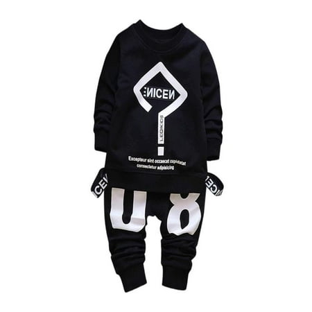 

Wozhidaoke Baby Boy Clothes Toddler Kid Girl Outfits Letter Printing T-shirt Tops Pants Set valentines day gifts for kids the boys