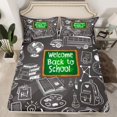 thumbnail image 2 of jejeloiu School Theme Bed Sheets,Cartoon Hand-Painted King Sheets,Green Gray White Sheet Set For Kids,Ultra Soft Home Decor,4 Pieces, 2 of 7