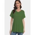 thumbnail image 3 of Women's Tshirts Casual V Neck Short Sleeve Loose Summer Tunic Tops, 3 of 6
