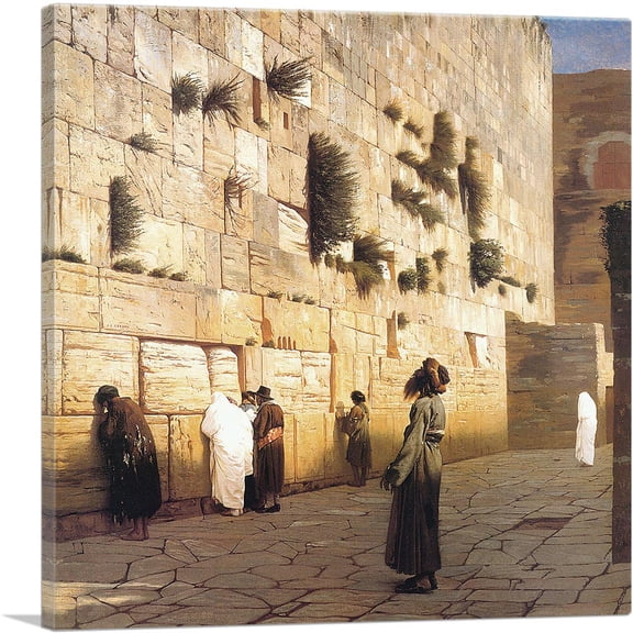 ARTCANVAS Solomon's Wall Jerusalem Canvas Art Print by Jean Leon Gerome - Size: 18" x 18" (0.75" Deep)