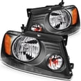 thumbnail image 2 of CCIYU headlights assembly For Ford F-150 2004-2008 With protective coating Black Housing Amber Reflector Clear Lens, 2 of 5