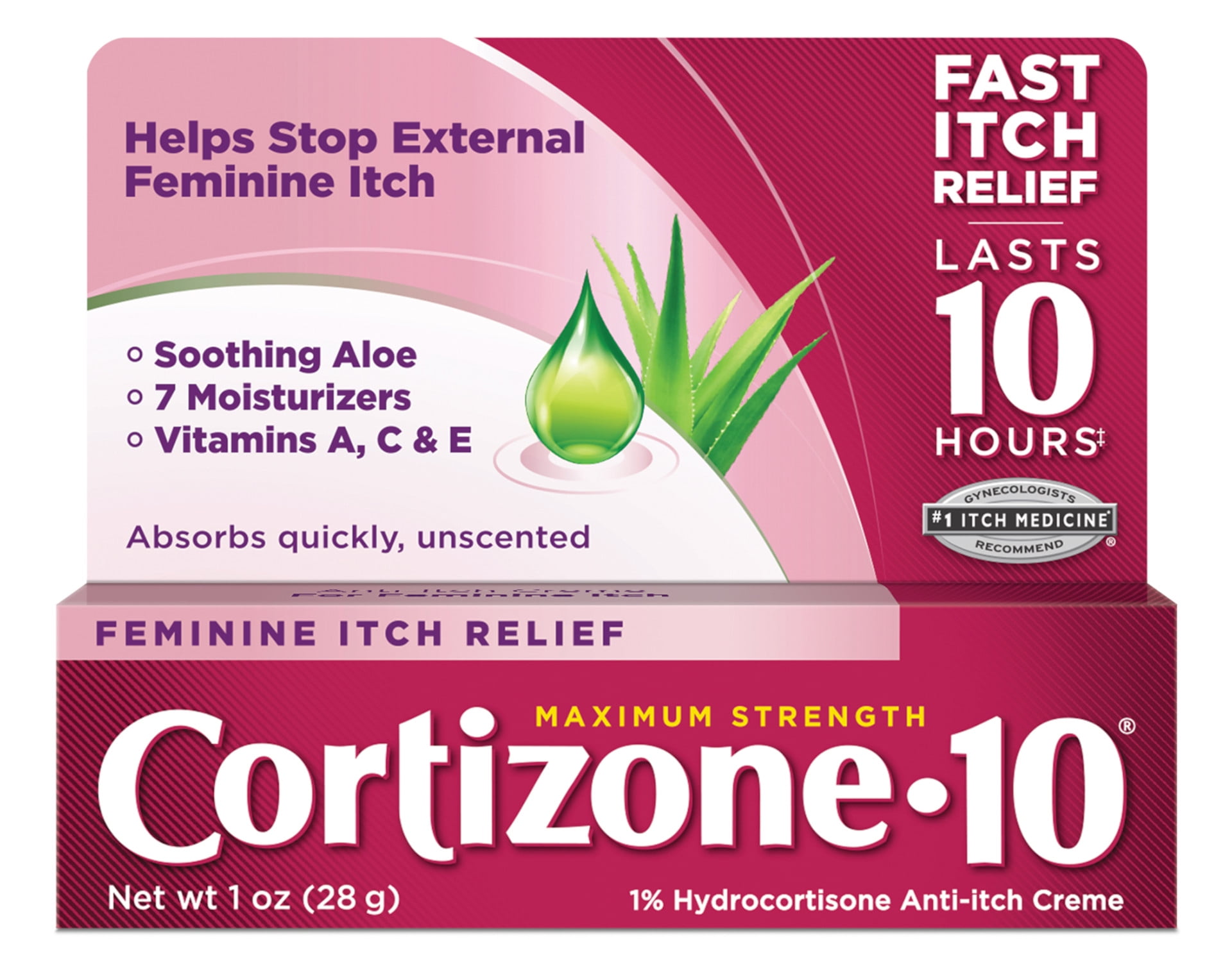 Cortizone 10 Feminine Relief Anti-Itch Hydrocortisone Creme Intensive, 1 Oz