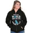 thumbnail image 4 of The Worlds Revolves Around my Cat Womens Plus Size Graphic Zipper Hoodie Brisco Brands 5X, 4 of 5