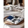 thumbnail image 6 of Blue Geometric Cloth Napkins Set of 8 Reusable Dinner Napkins, Minimalist Black Gray Abstract Striped Cocktail Napkin Washable Table Napkins for Wedding/Holiday Party/Baby Shower 20"x20", 6 of 7