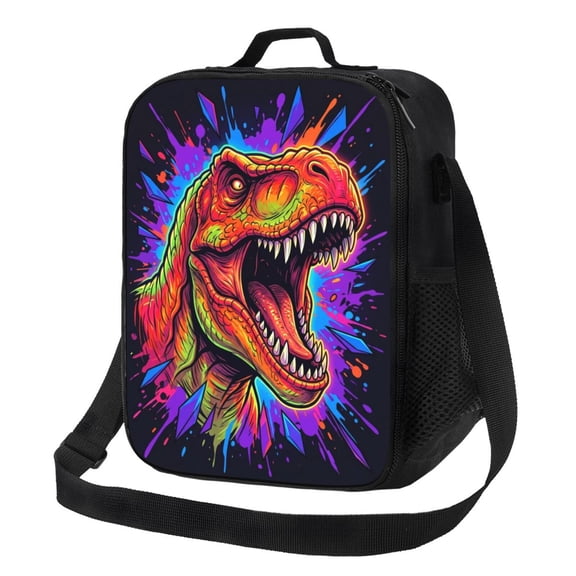 Dinosaur Lunch Bag Insulated Reusable Leakproof Thermal Bag With Adjustable Shoulder Strap Lunch Box For Work Office Men Women Daily Commuting